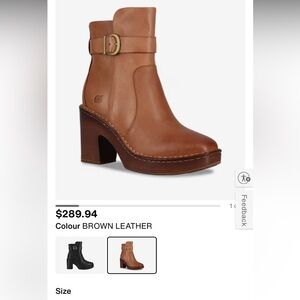 BORN Tan Leather Ankle Boots